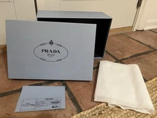 Prada Milano AUTHENTIC Light Blue Empty Shoe Box w/ tissue 12" X 8" X 4.5"