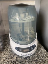Baby Brezza Electric Baby Bottle Sterilizer White Removable Tray Digital Display