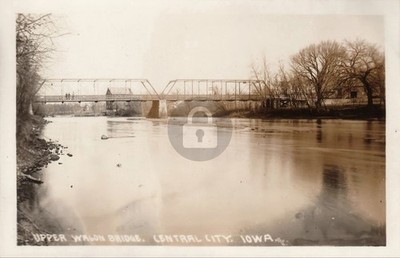 Central City Iowa c1910 Upper Wagon Bridge River RPPC Postcard COPY