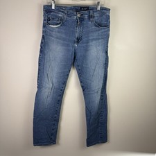 AG Jeans Tellis Modern Slim 32x32 Mens Stretch Denim Blue LA Small Hole Flaw Fix