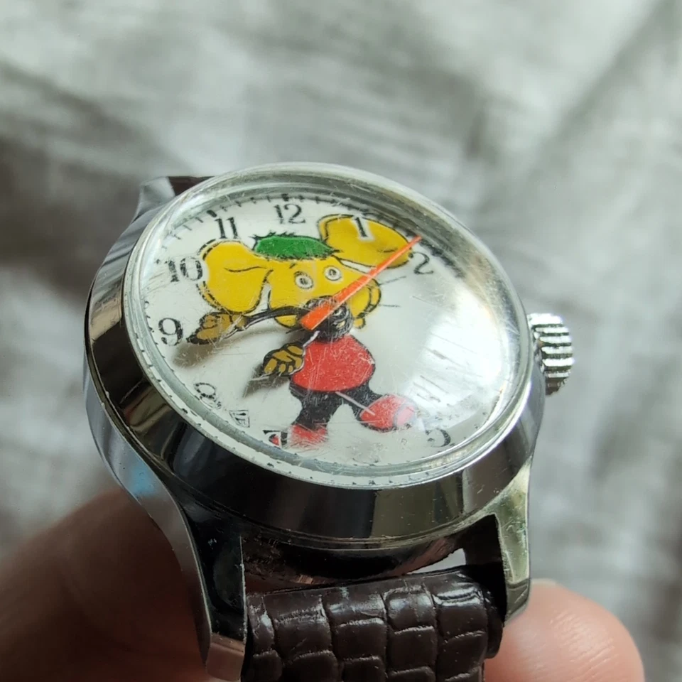 Reloj topo gigio vintage años 70 movimiento manual juguete marioneta temática repuestos o reparaciones Foto 2 de 4