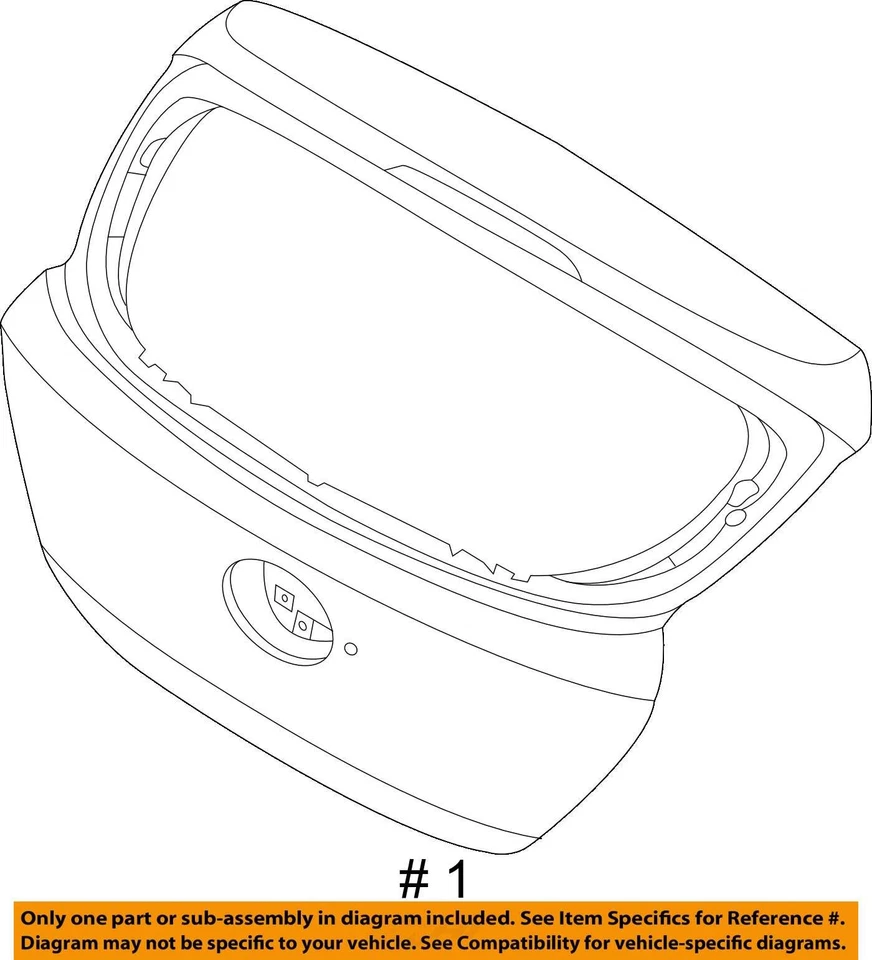 Hyundai Accent 2012-2017 sedán maletero tapa puerta trasera negro OEM CÓDIGO DE PINTURA = mzh Foto 4 de 4