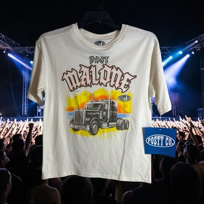 Post Malone Shirt BOYS Size 14/16 Cream White Posty Co Tee Kids NWT
