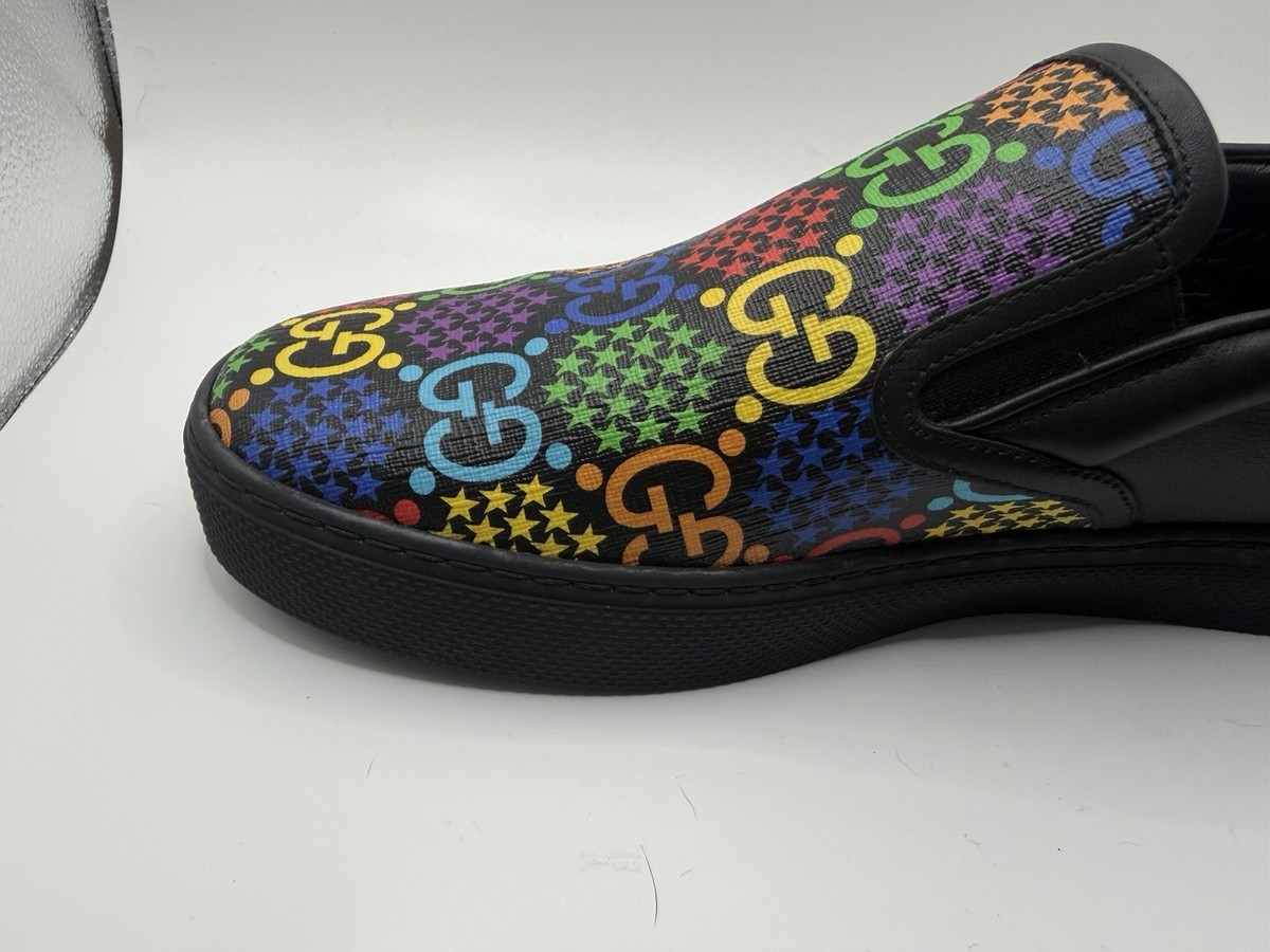 GUCCI PSYCHEDELIC SUPREME SLIP ONS SNEAKERS GG MONOGRAM G 7 US 7.5 