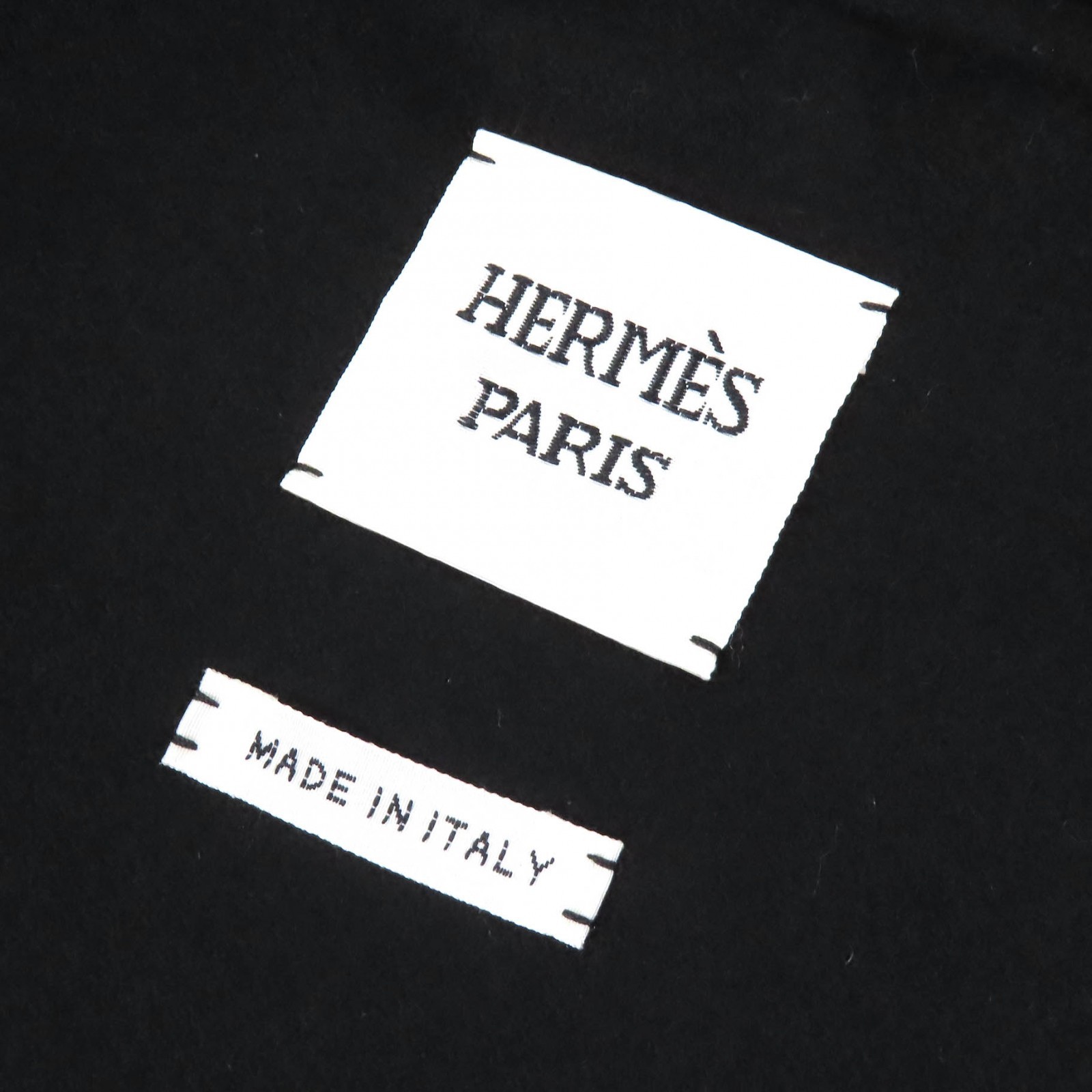 HERMES Best Serie Button Long Gilet Black White cashmere Women 40 thumbnail 6
