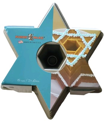 Nordic Ware Star Of David Bundt Cake Pan Heavy Cast Platinum Collection 10 Cup 