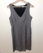 J.CREW Super 120s Sleeveless Wool Dress Gray Plaid Sz 6 EUC