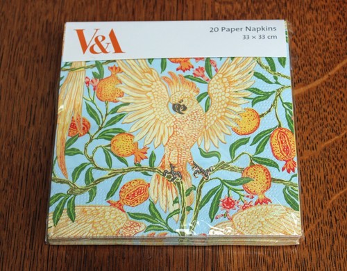 V & A Museum Cockatoo & Pomegranate 20 Paper Napkins 3 Ply - Picture 2 of 8