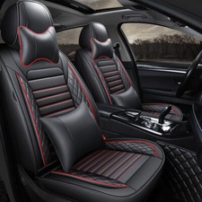 5d Car Seat Covers Full Set W Waterproof Leather Universal For Sedan Suv Truck 5d Car Seat Covers Full Set W Waterproof Leather Universal For Sedan Suv Truck