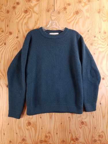 Vintage Patagonia Herren S-M Wollpullover Fischer blau Rundhals Grobstrick dick
