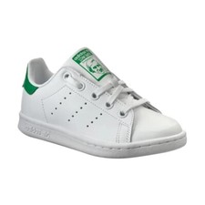 New Adidas Youth Originals Stan Smith PS Shoes BA8375 White White-Green