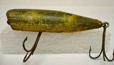 Unknown Wodden Vintage Fishing Lure Frog Color Pattern Chugger Dalton