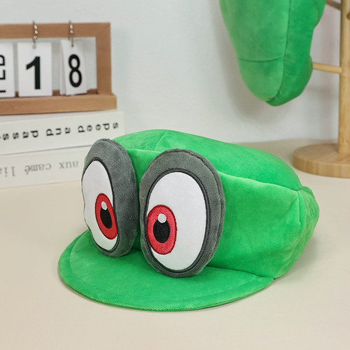 Super Mario Odyssey Plush Luigi Cappy Hat Cute Cosplay Cap Costume Soft Toy Doll - Picture 1 of 16