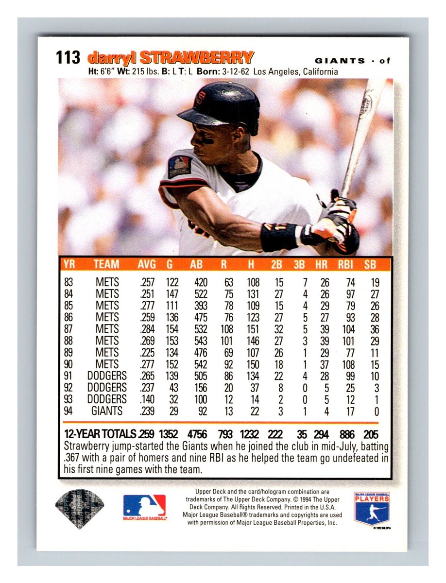 1995 Collector's Choice SE #113 Darryl Strawberry | eBay