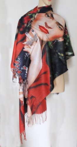 Chal mexicano Pashima Reboso de Frida Kahlo viscosa - Imagen 8 de 10