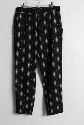 Accessorize Womens Patterned Trousers - Black -Size Small S (L31)