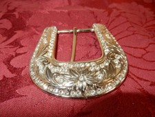 Large Western Crystal Studded Belt Buckle