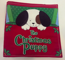Vintage The Christmas Puppy Soft Fabric Book Kids Hug Me Co Made in USA