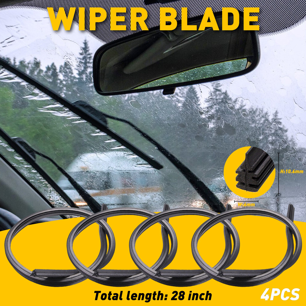 Universal 4PCS 28"in Car Silicone Bus Frameless Windshield Blade - Foto 2