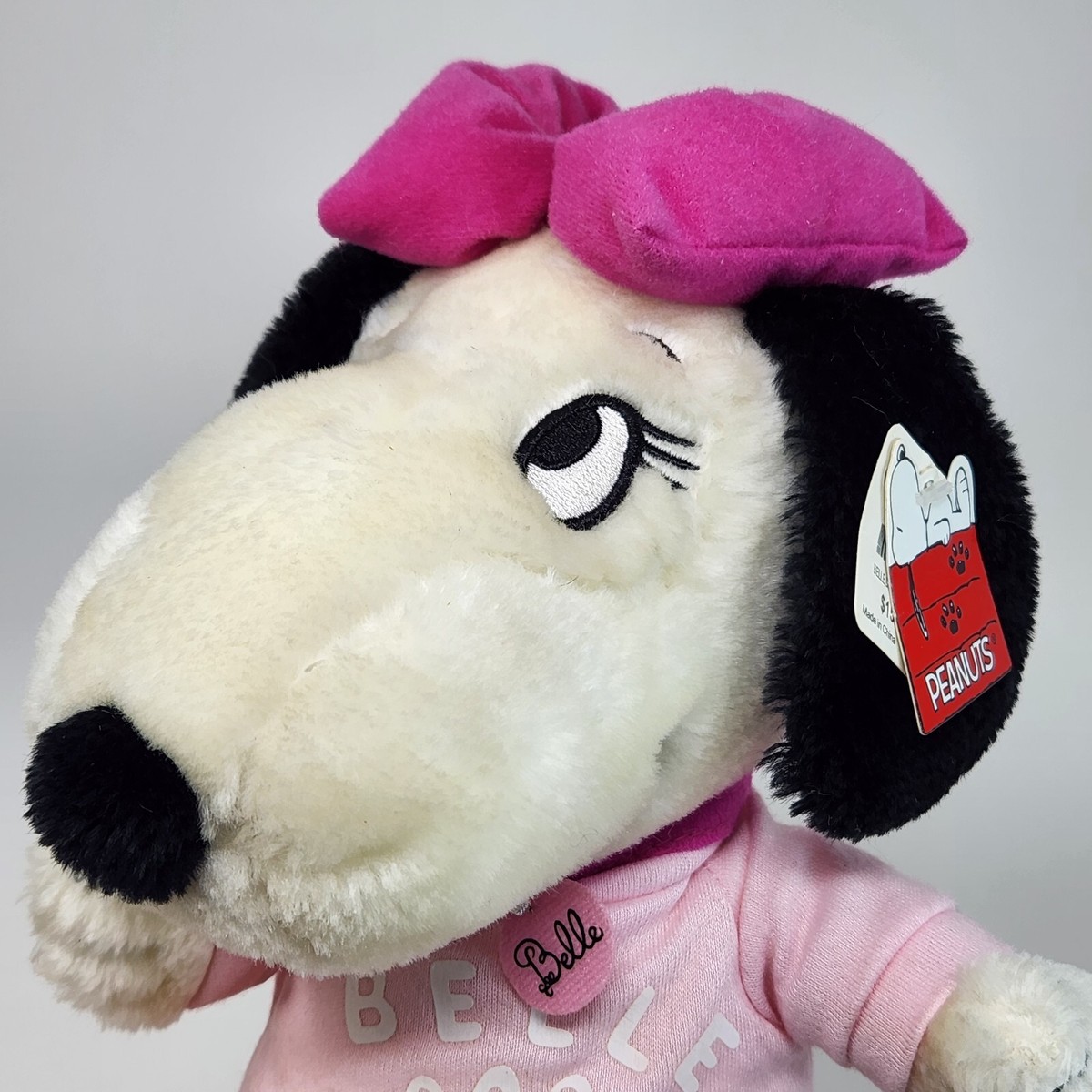 VINTAGE PEANUTS SNOOPY BELLE GIRL W/ SHIRT STUFFED ANIMAL VINTAGE PEANUTS SNOOPY BELLE GIRL W/ SHIRT STUFFED ANIMAL