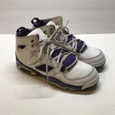 Air Jordan Flight Club '91 Youth 5Y Shoes White Purple Grape Sneakers 555472-108