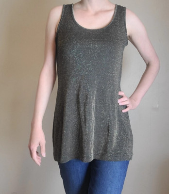 Vintage Cache Womens Sleeveless Gold-Bronze Metallic tank top Size Small
