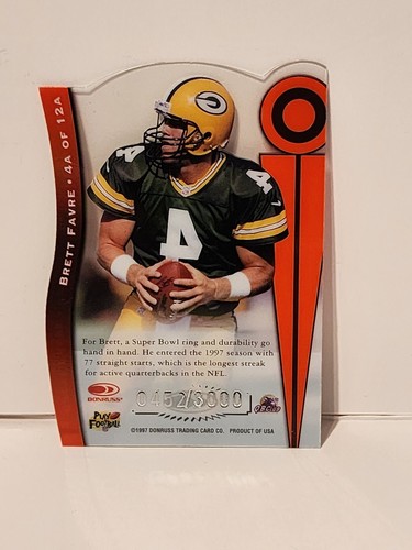 Brett Favre 1997 Donruss Preferred  #4A Chain Reaction  /3000 - Afbeelding 2 van 2