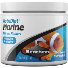 Seachem NutriDiet Marine Flakes 50 grams Garlic Chlorella Vitamin C Fish Food