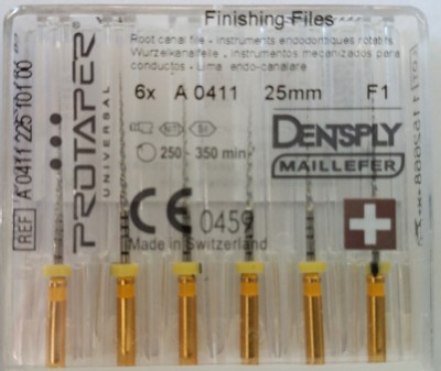 Zahn Dentsply Rotierende Protaper Universal Motor Niti Ordner 25 MM F1