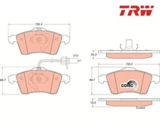 Brake pad set, disc brake Cotec TRW GDB1391 for VW