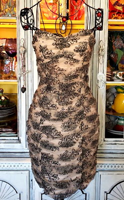 betsey ruched dress Vintage Betsey Johnson Ruched Tulle Bodycon Dress