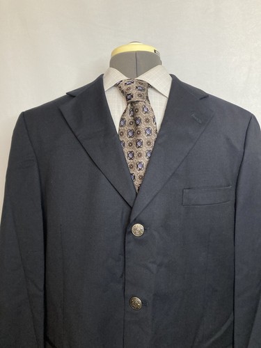 Blazer Sport En Laine Bill Blass - Taille 38S, Bleu Marine, 2 Boutons - Occasion Très Bon état