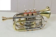MINI POCKET TRUMPET POCKET MADE OF PURE BRASS NICKEL BRASS POLISH CASE M/P