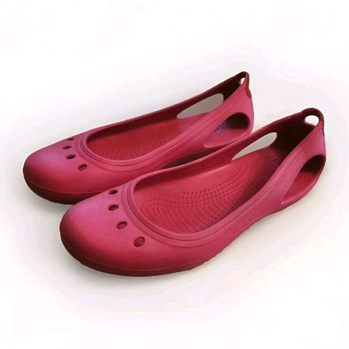 Crocs Kadee Ballet Flat Slip Ons Pink Size 8 Breathable Comfortable