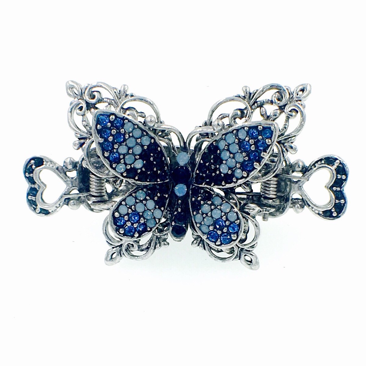 VINTAGE BUTTERFLY HAIR CLAW CLIP HAIRPIN USE SWAROVSKI 
