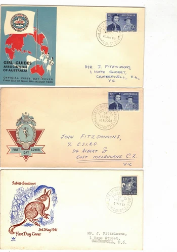 Australia 1960/62 Group on FDCs      (6 Covers)