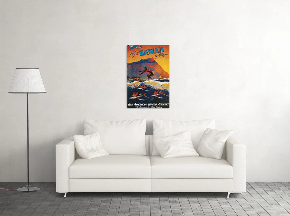 Arte de pared de paisaje de viaje de Estados Unidos Hawaiian Pan Am Airways decoración del hogar - PÓSTER 20"x30" Foto 2 de 3