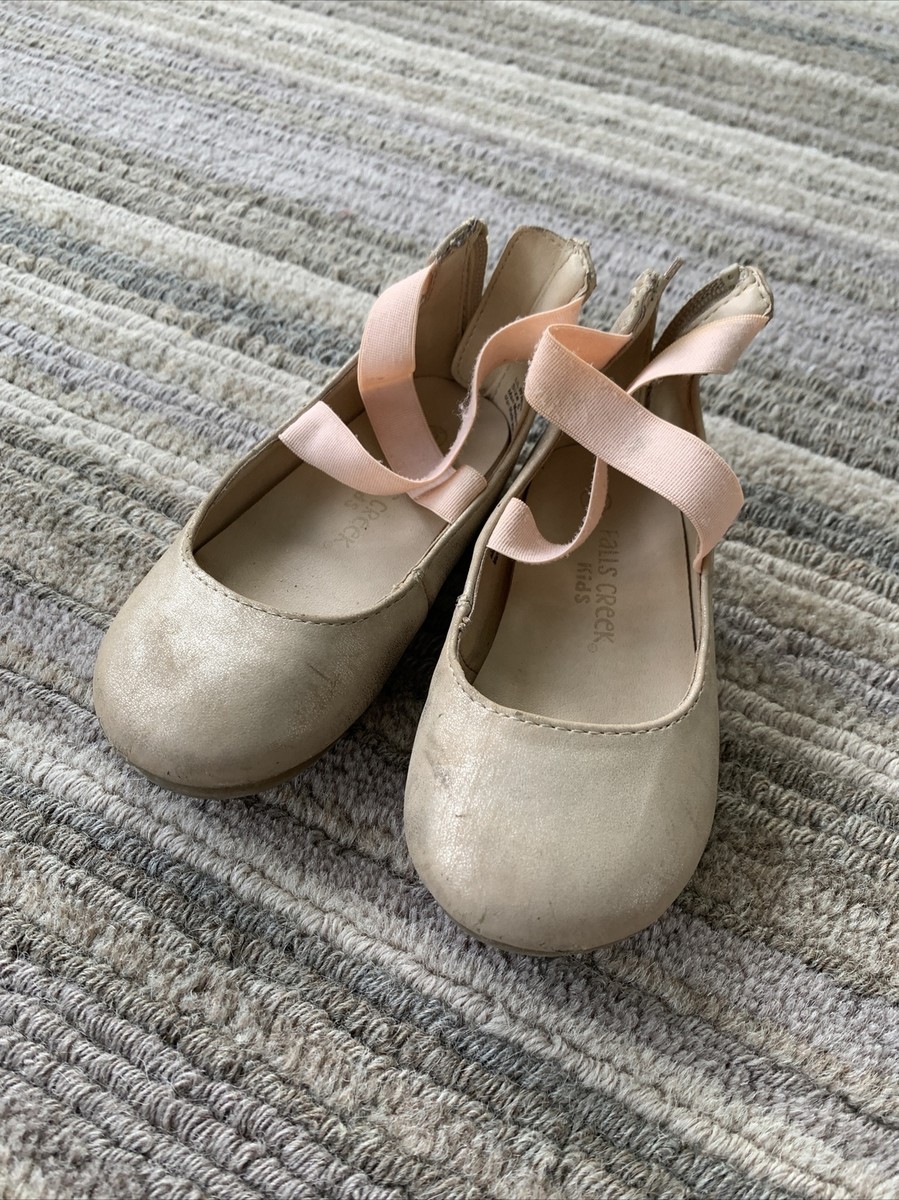 falls creek kids ballet shoes pink gold baby girl size