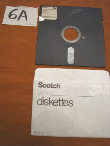 Floppy disc 5.25 inch 5 1/4 Commodore 64 Scotch 3M scritta Gyruss Popey - Photo 1/1