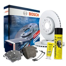 BOSCH Bremsensatz + Ceratec + Bremsenreiniger WK Audi A3 Skoda Fabia VW Golf Vor