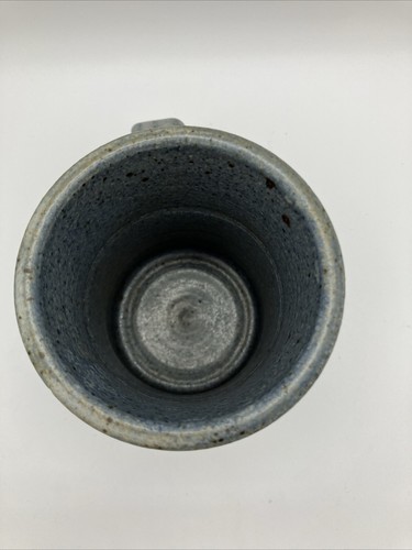 Vintage Hand Made Pottery Mug Signed Blue Green Grey Nice Shape Neat Handle 8 oz - Picture 7 of 11