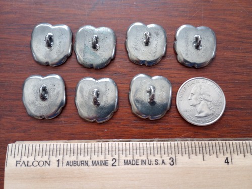 7 Vintage Danforth Pewter Pansies Shank Buttons Flowers Maiden Vermont 7/8" Lot - Picture 8 of 13