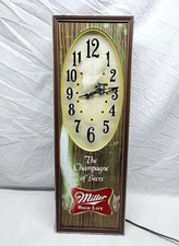 Vtg Miller High Life Beer Clock Lighted Clock The Champagne of Beer