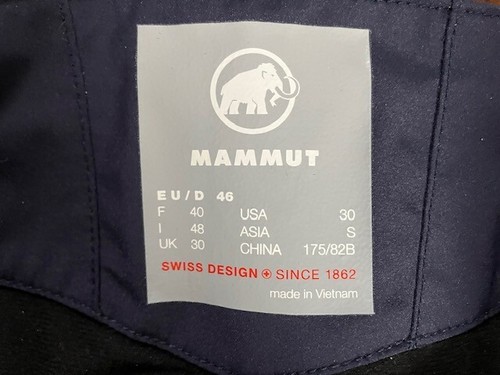 Mammut Stoney HS Ski Pants Navy Blue 20K Waterproof Mens SZ 30 Small $350 - Picture 9 of 10