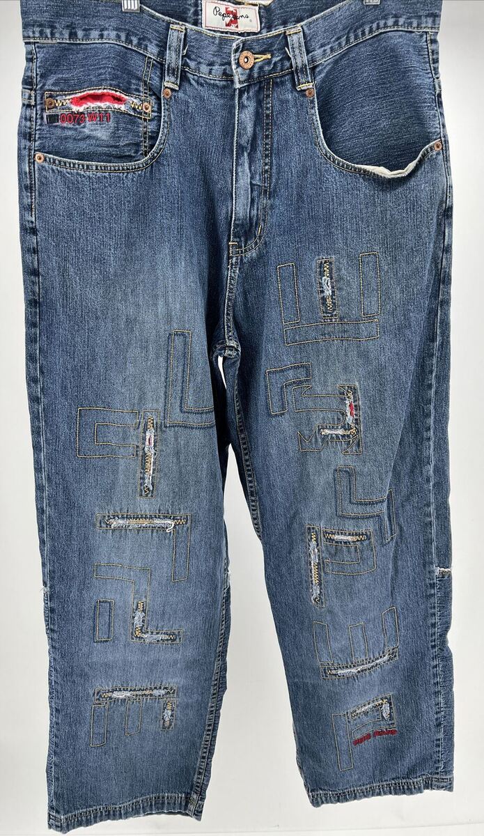 Vintage Pepe Jeans London Mens HipHop Jeans Patchwork 0073-W11 Baggy Blue | eBay Vintage Pepe Jeans London Mens HipHop Jeans Patchwork 0073-W11 Baggy Blue | eBay