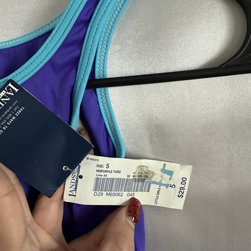 Lands End Girls Tankini Swim Top Size 5 - Picture 3 of 7