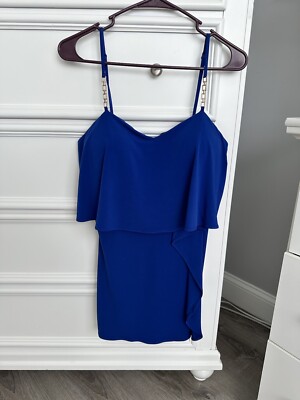guess royal blue dress Royal Blue Guess Halter Bodycon Mini Dress