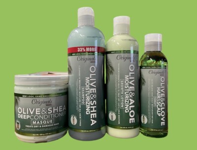 Set Of  4  Africa s Best  Shampoo Olive Oil Deep Cond Masque & Moisturizing