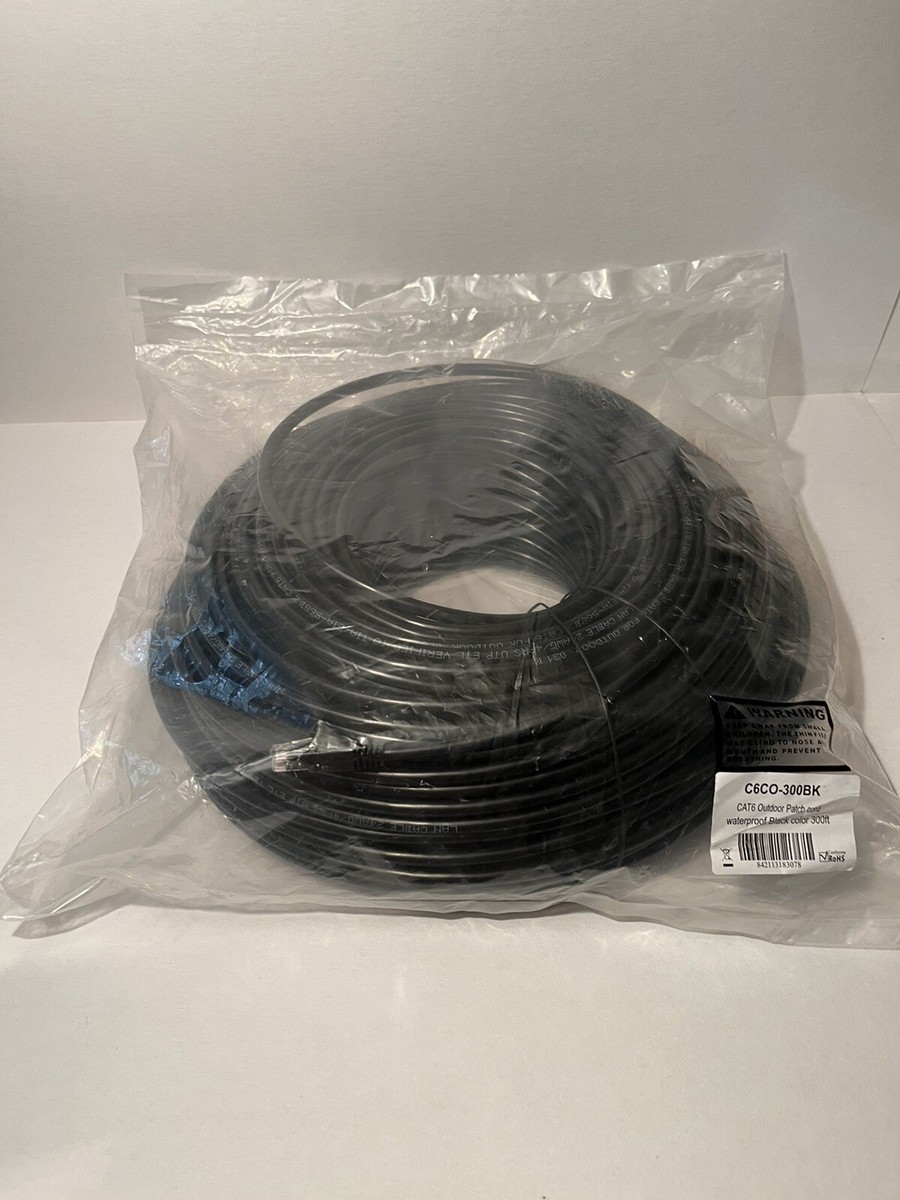 Cat6 C6CO-300BK LAN CABLE 24AWG / 4PRS 300 FT Outdoor Weatherproof