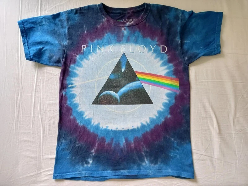 T-shirt - Pink Floyd - The Dark Side of The Moon - Teinté Liquid Blue - Photo 2/4